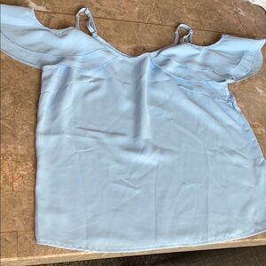 Chic Sky Blue Off-Shoulder Blouse